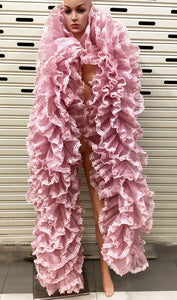 Da NeeNa B36A VERY CUTE ELEGANT Vegas Showgirl Rainbow Gigantic Ruffle Boa