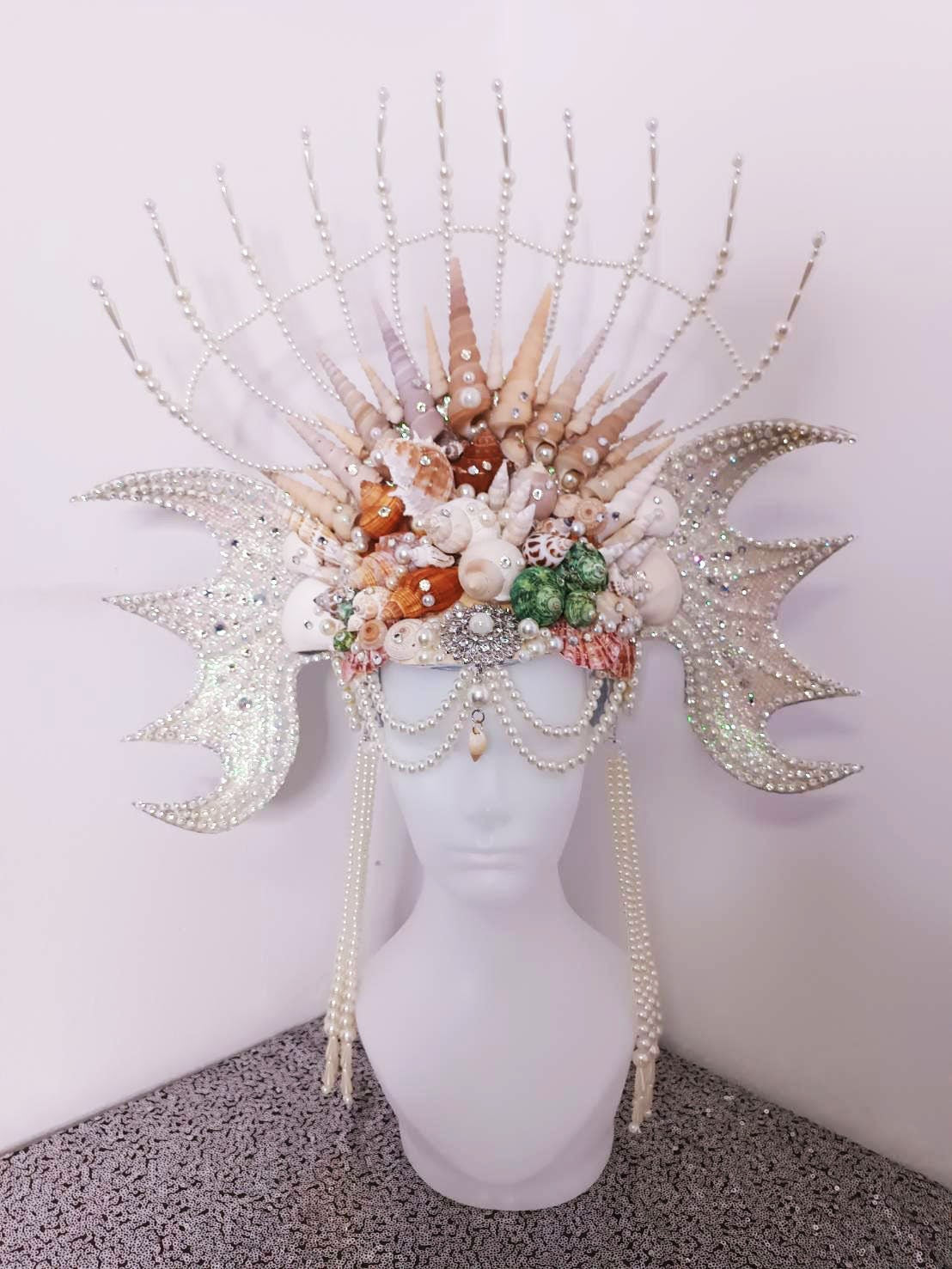 DaNeeNa H1106 Aqua Woman Queen Pageant Vegas Drag Dance Showgirl Headdress