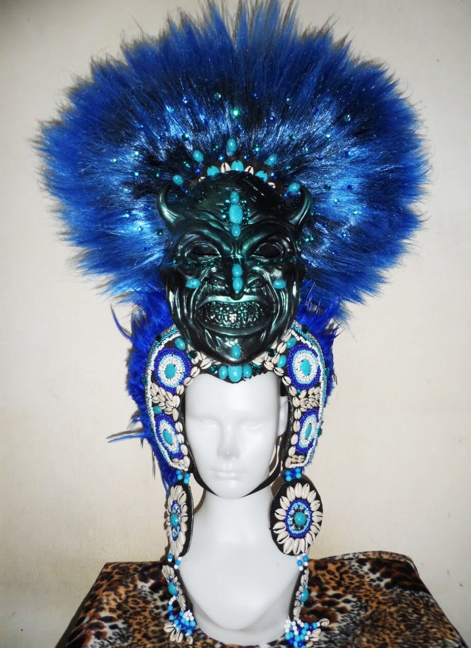 Da NeeNa H621 I Bugis Mystical Mask Seashell Dance Drag Showgirl Headdress