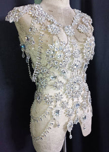 Da NeeNa J1127 Supreme Leader Showgirl Vegas Burlesque Crystal Corset XS - XL