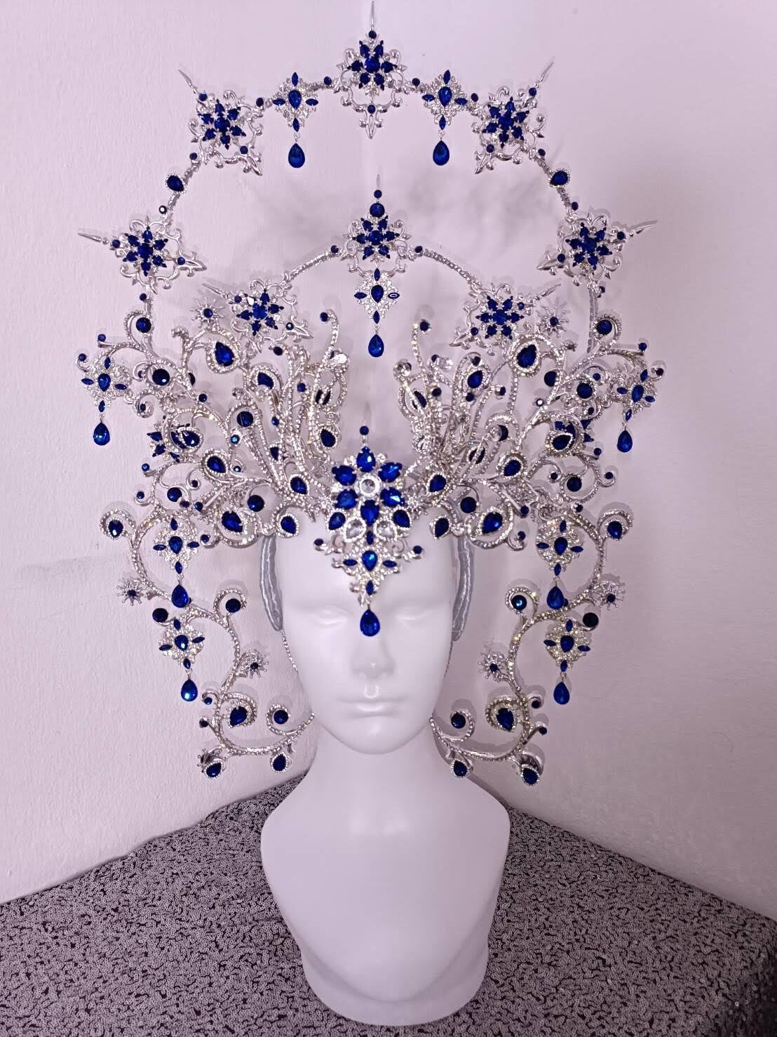 Da NeeNa H1130 Queen of Gem Vast Star Majestic Angel Crystal Showgirl Dance Vegas Headdress