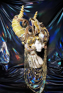 Da NeeNa H1132 HUT Alien Avatar Star War Prince Parade Showgirl Crystal Headdress