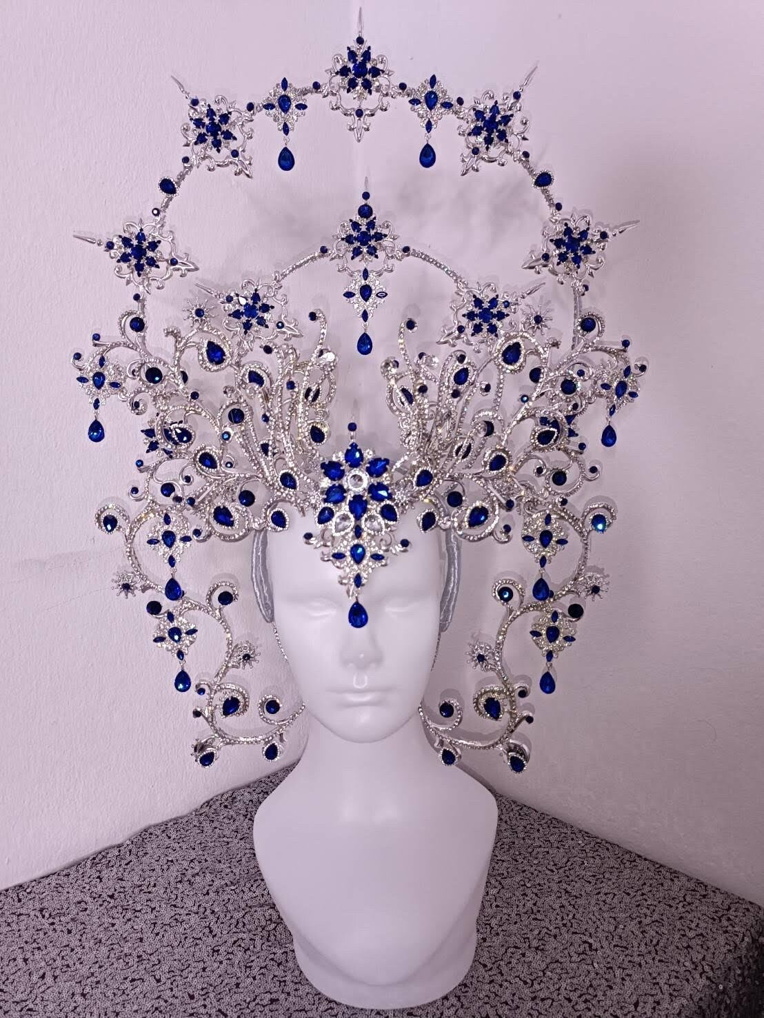 Da NeeNa H1130 Queen of Gem Vast Star Majestic Angel Crystal Showgirl Dance Vegas Headdress