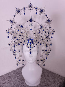 Da NeeNa H1130 Queen of Gem Vast Star Majestic Angel Crystal Showgirl Dance Vegas Headdress