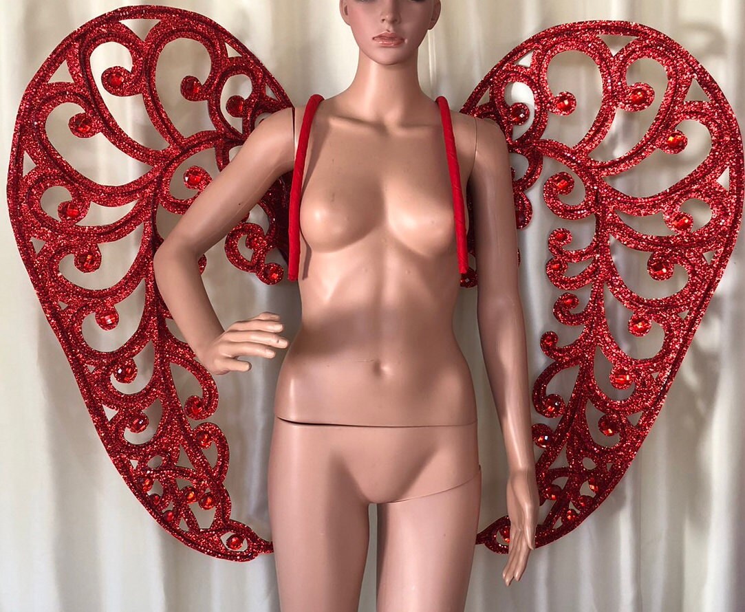 Da NeeNa B002 Valentine Heart Bird Vegas Showgirl Gay Wings Backpiece