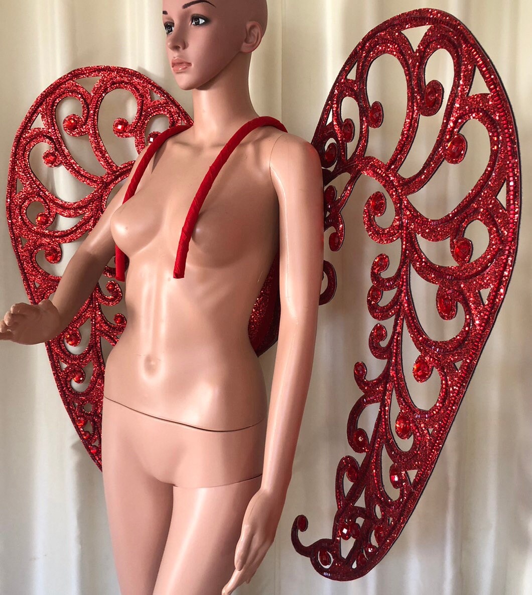 Da NeeNa B002 Valentine Heart Bird Vegas Showgirl Gay Wings Backpiece