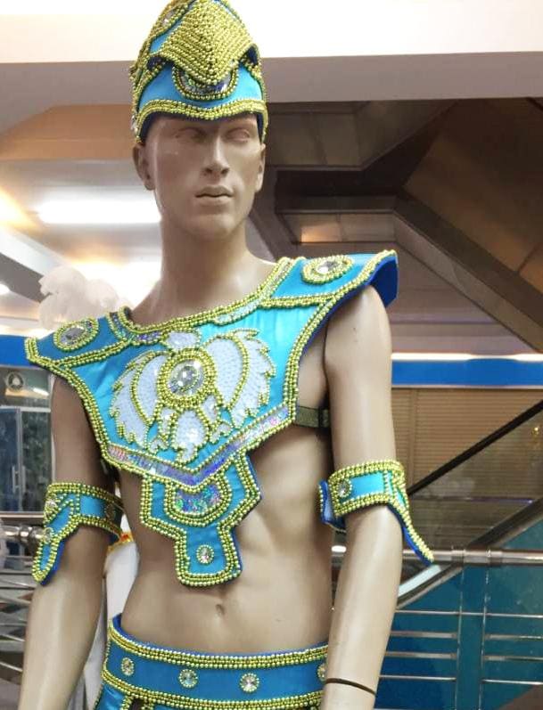 Da NeeNa C0733M Parade Rio Dancer Headdress Men Man Samba Costume Set XS-XL