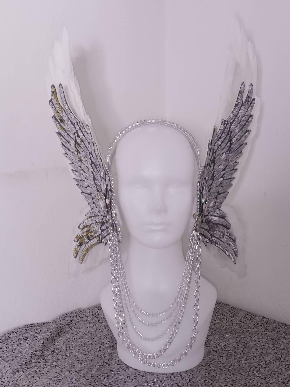 Da NeeNa H1131 Golden Wing Angel Crystal Showgirl Dance Pageant Vegas Headdress