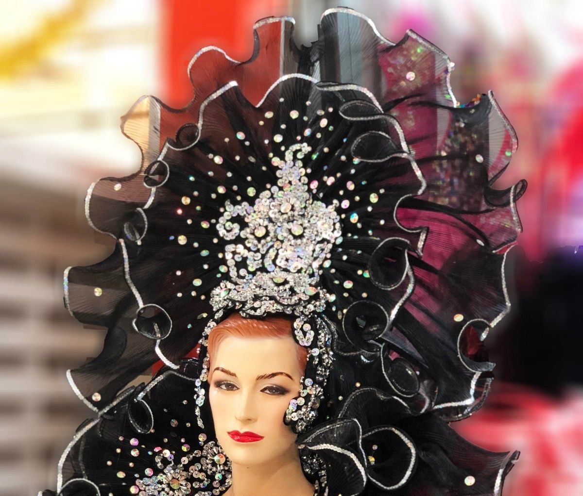 Da NeeNa H910X Waterfall Queen Showgirl Drag Carnival Crystal Headdress