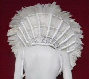 Da NeeNa C0052X Feather Showgirl Cabaret Drag Swan Backpack Headdress Costume Set XS-XL