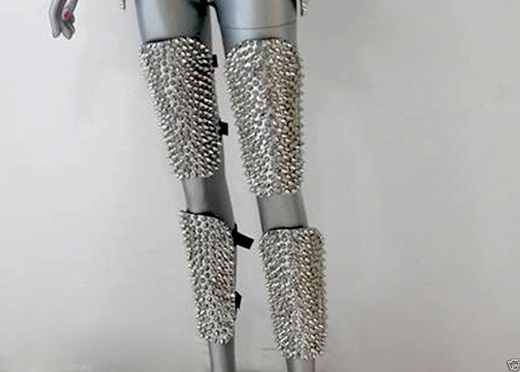 Da NeeNa Robot Vegas Roman Armor Lady Gaga Man Woman Mirror Thigh Leg Guards