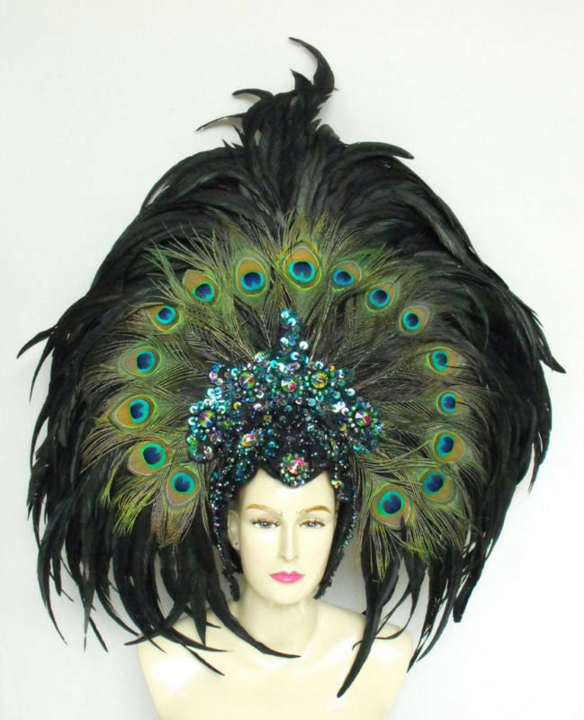 Da NeeNa Peacock Feather Cabaret Dancer Samba Headdress