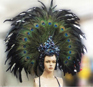 Da NeeNa Peacock Feather Cabaret Dancer Samba Headdress