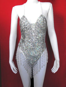 S7 Party Latin Dance Drag Queen Showgirl Leotard XS-XL