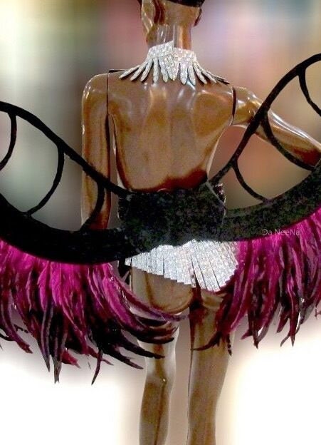 Da NeeNa C559C Vegas Cabaret Stage Showgirl Mirror Taboo Bra Skirt