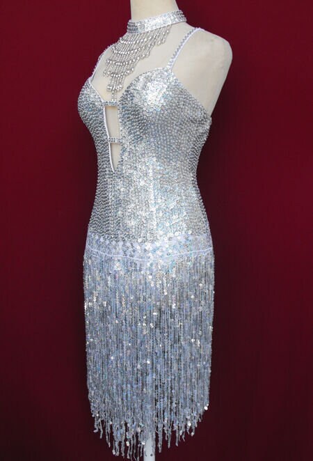 Da NeeNa S4 Evita Salsa Latin Showgirl Drag Dance Dress