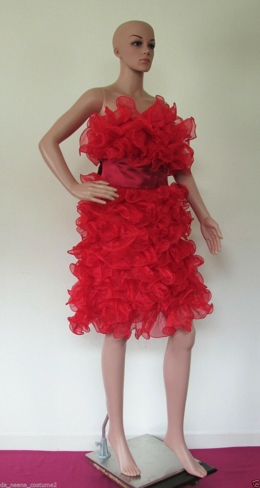 Da NeeNa M37 (Ready to ship) Red Nymphs Puberty Vegas Showgirl Stage Drag Dance Dress