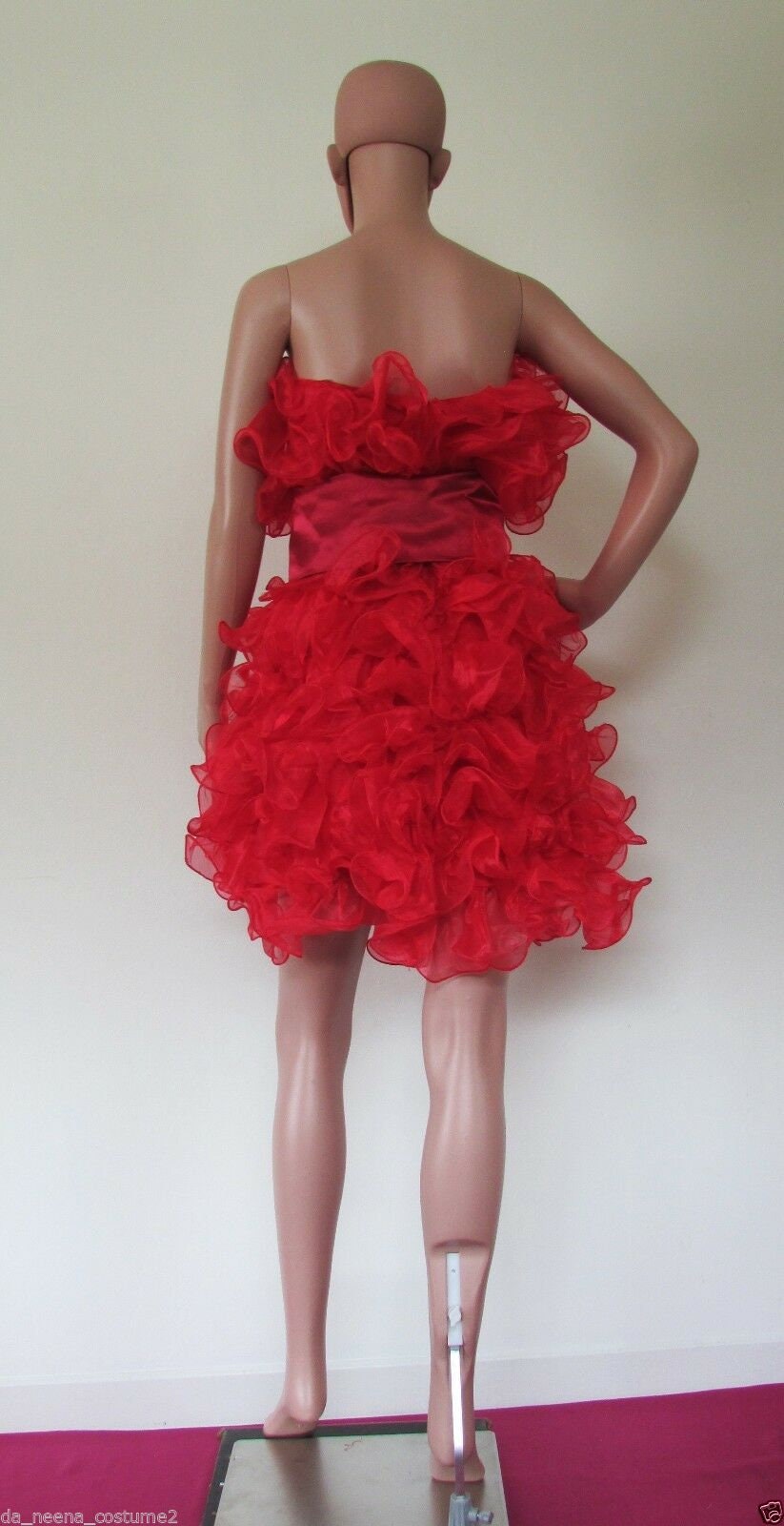 Da NeeNa M37 (Ready to ship) Red Nymphs Puberty Vegas Showgirl Stage Drag Dance Dress