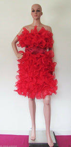 Da NeeNa M37 (Ready to ship) Red Nymphs Puberty Vegas Showgirl Stage Drag Dance Dress