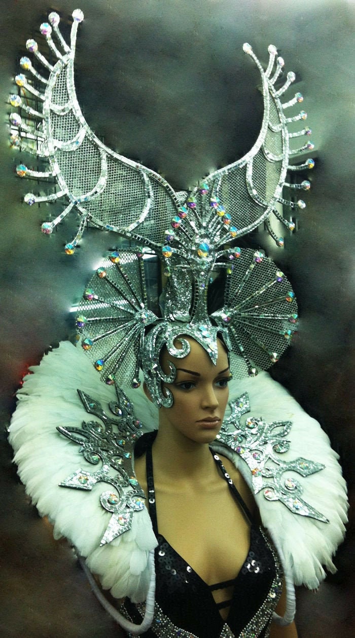 Da NeeNa C057HB Showgirl Burlesque Elegant Snow Queen Headdress Backpack