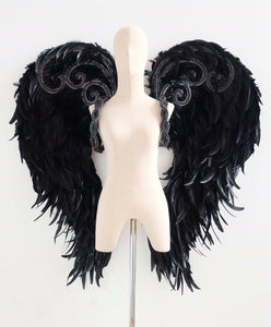 Da NeeNa C718 Black Devil Showgirl Dance Pageant Vegas Angel Wings Backpack