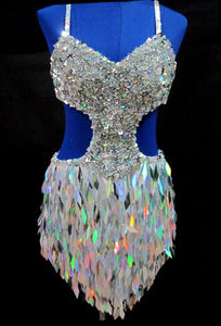 Da NeeNa M0093 Salsa Latin Samba Drag Queen Sequin Dance Dress XS-XL