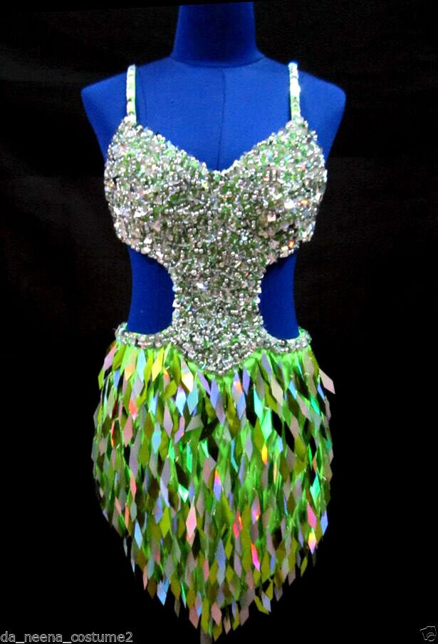 Da NeeNa M0093 Salsa Latin Samba Drag Queen Sequin Dance Dress XS-XL