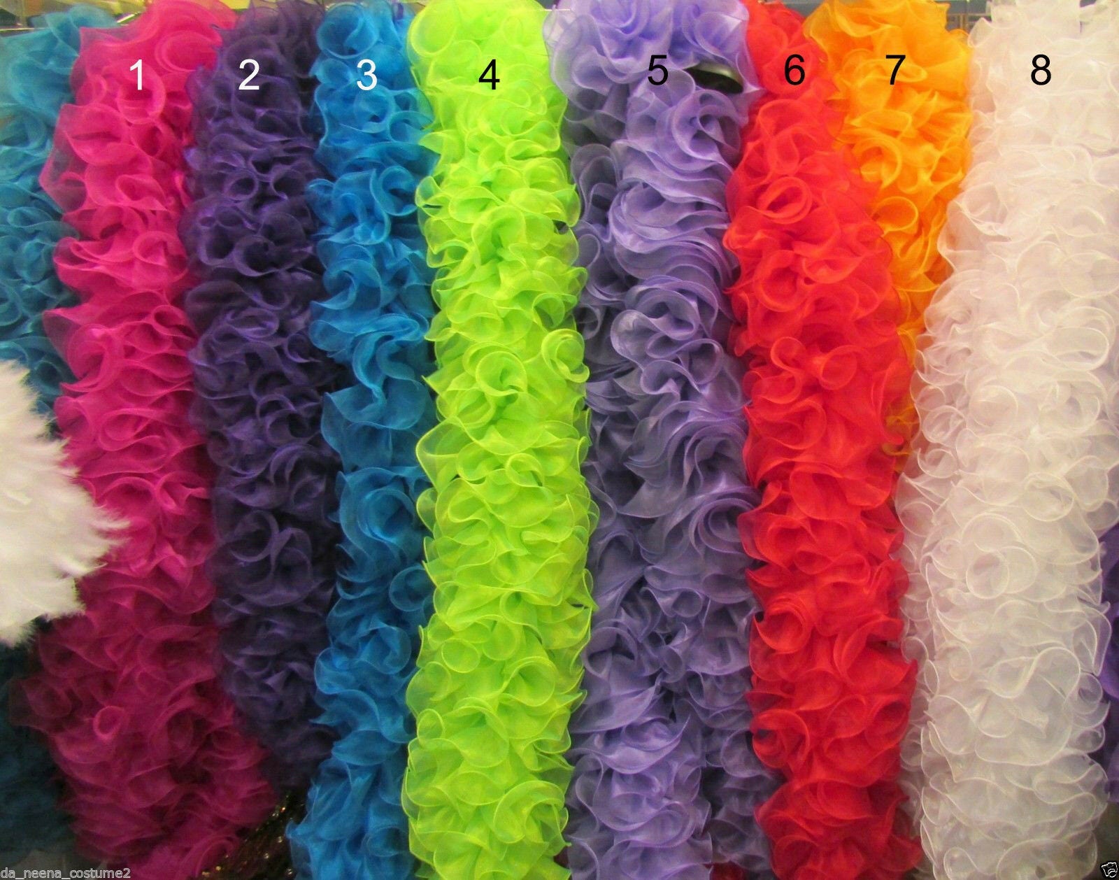 Da NeeNa B101 ONE Cute Vegas Showgirl Organza Ruffle Gigantic Scraf Boa