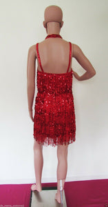 DA NEENA R7 Little Sexy Girl Latin Salsa Dance Pageant Sequin Dress M