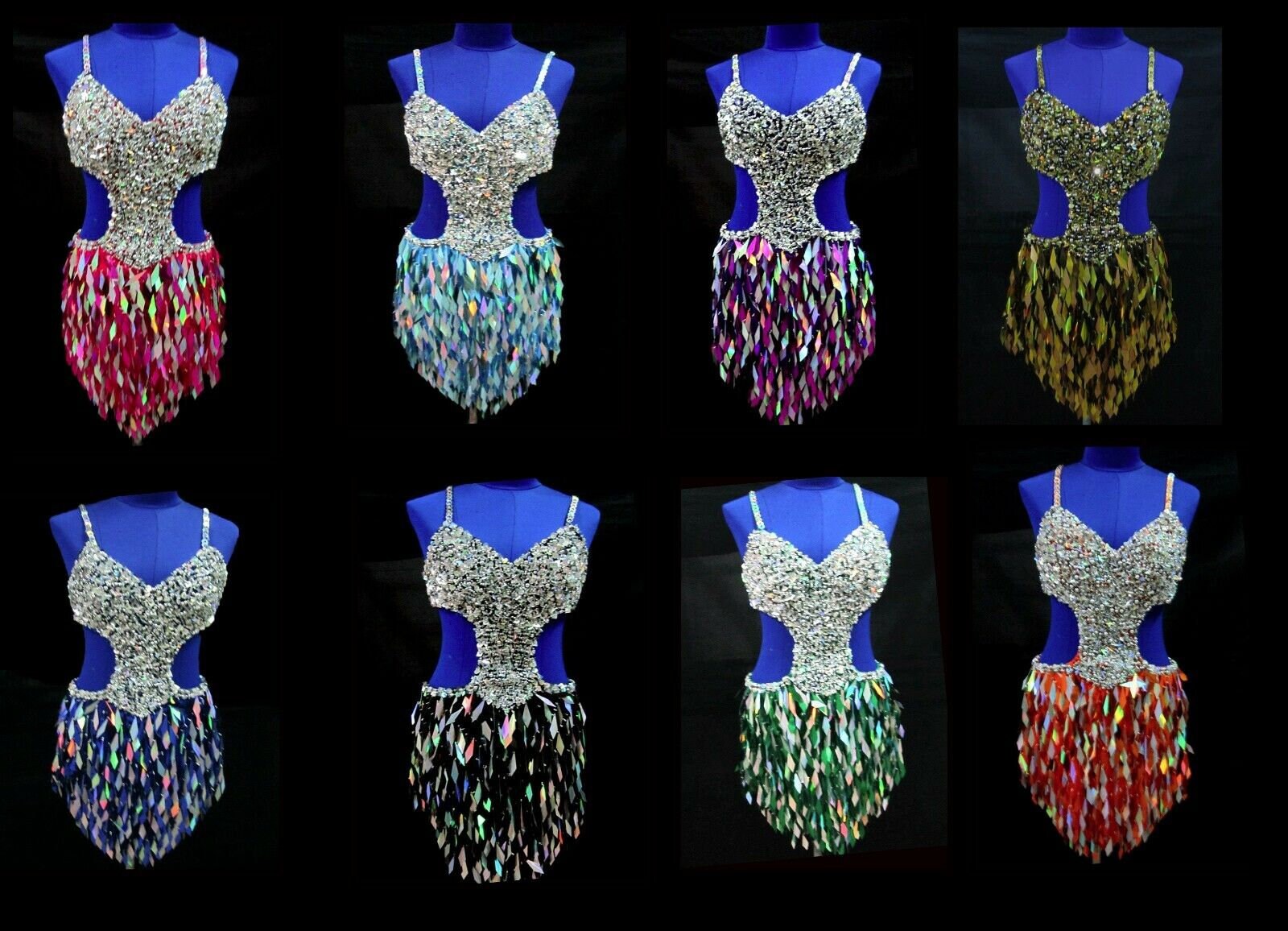 Da NeeNa M0093 Salsa Latin Samba Drag Queen Sequin Dance Dress XS-XL