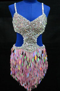 Da NeeNa M0093 Salsa Latin Samba Drag Queen Sequin Dance Dress XS-XL