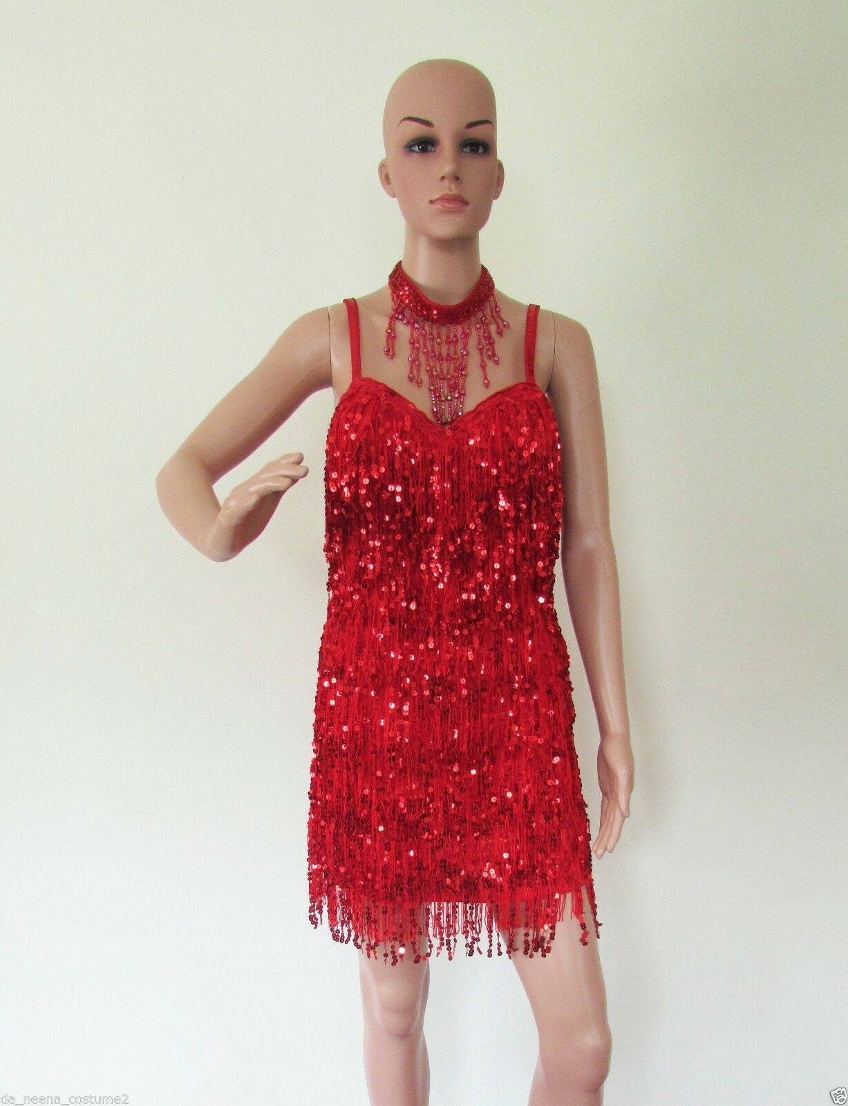 DA NEENA R7 Little Sexy Girl Latin Salsa Dance Pageant Sequin Dress M