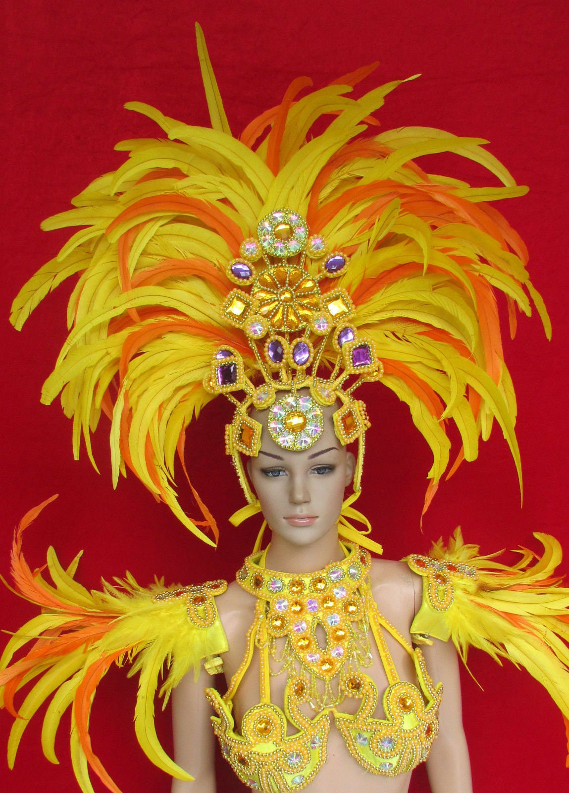 Da NeeNa C076C Samba Parade Drag Carnival Rio Dancer Backpack Headdress