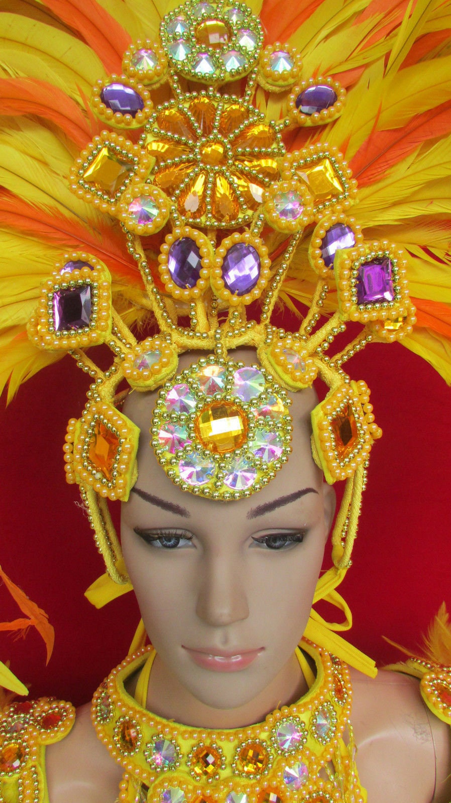 Da NeeNa C076C Samba Parade Drag Carnival Rio Dancer Backpack Headdress