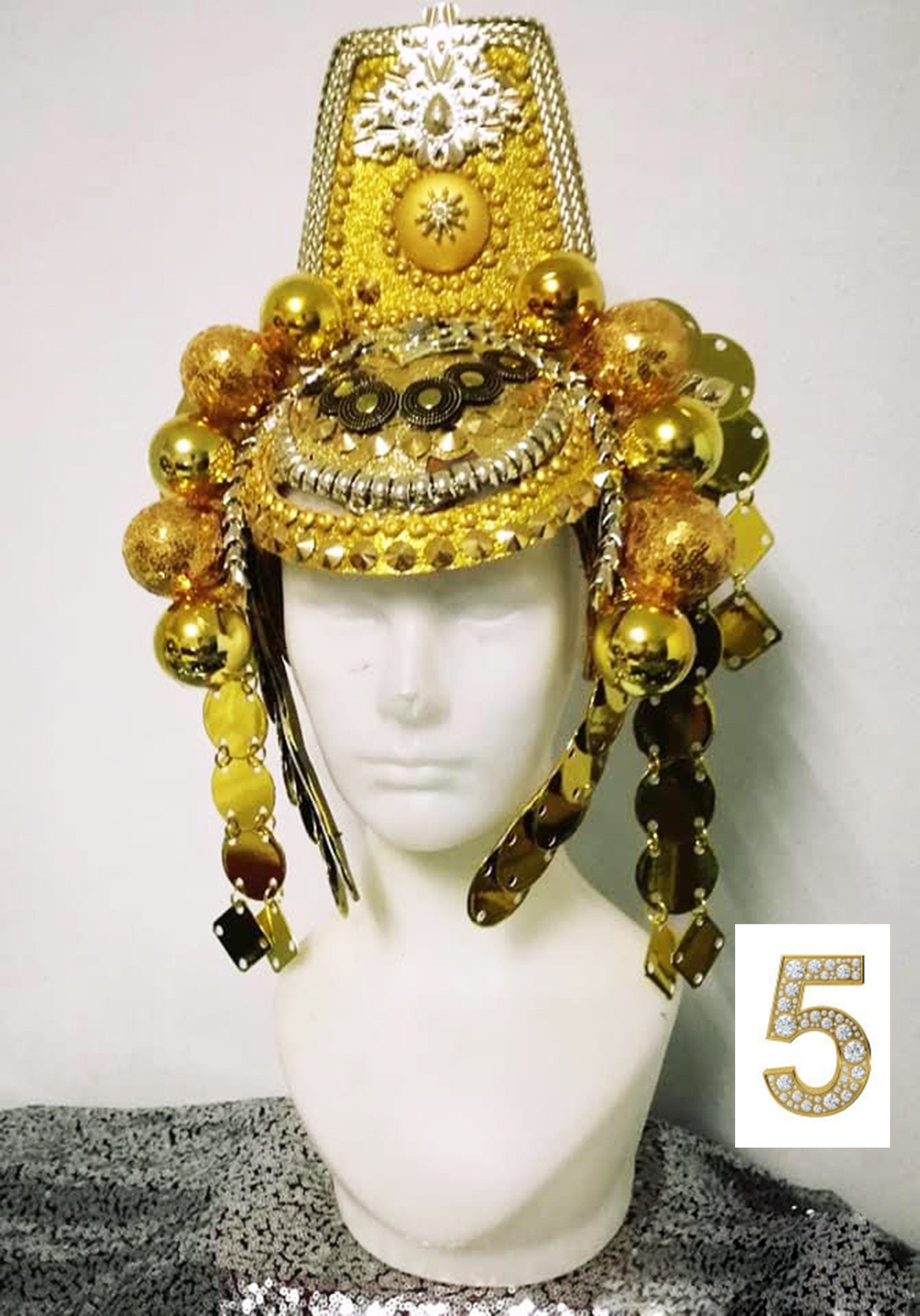 Da NeeNa H1038E 299 Golden Prince Asian Tribe Queen Headdress