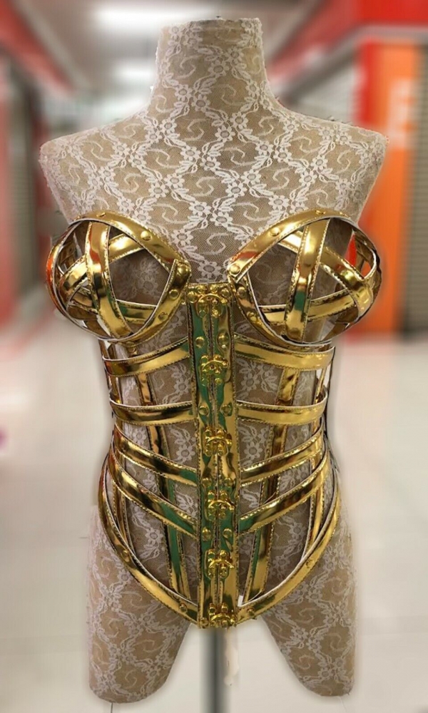  bslingerie® Madonna Style Metallic Studs Bustier Bra