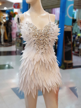 DaNeeNa T030ER GAGA Christina Showgirl Burlesque Pearl Corset Dress XS-XL