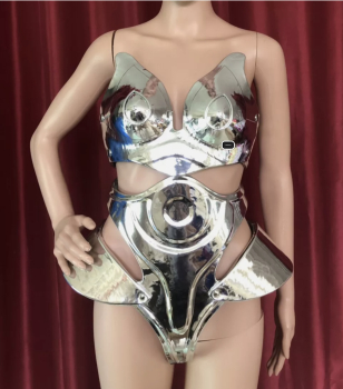 M595D Robot Roman Armor Shiny Lady Costume Set