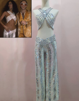 M1035 Cher & Elton John Showgirl Stage Vegas Dance Costume XS-XL